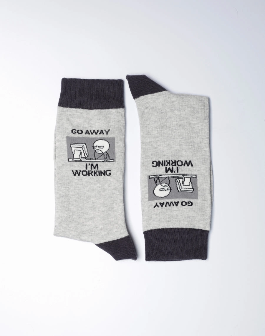 Men's Go Away I'm Working Crew Socks