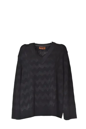 Missoni Geometric Intarsia-Knit Long Sleeved Sweater