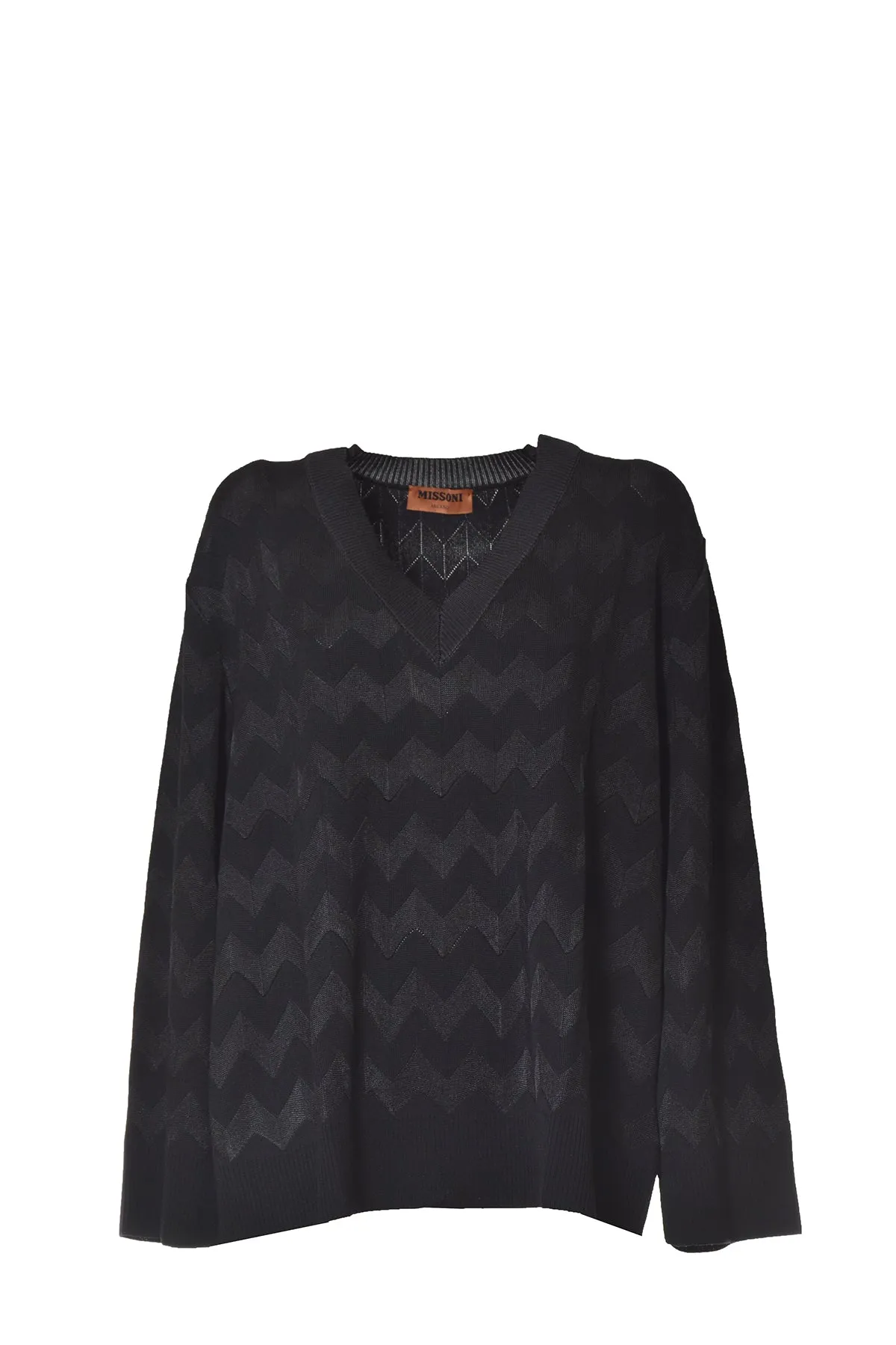 Missoni Geometric Intarsia-Knit Long Sleeved Sweater