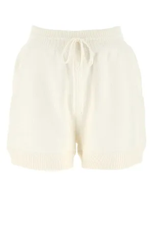 Miu Miu Logo Embroidered Knit Shorts