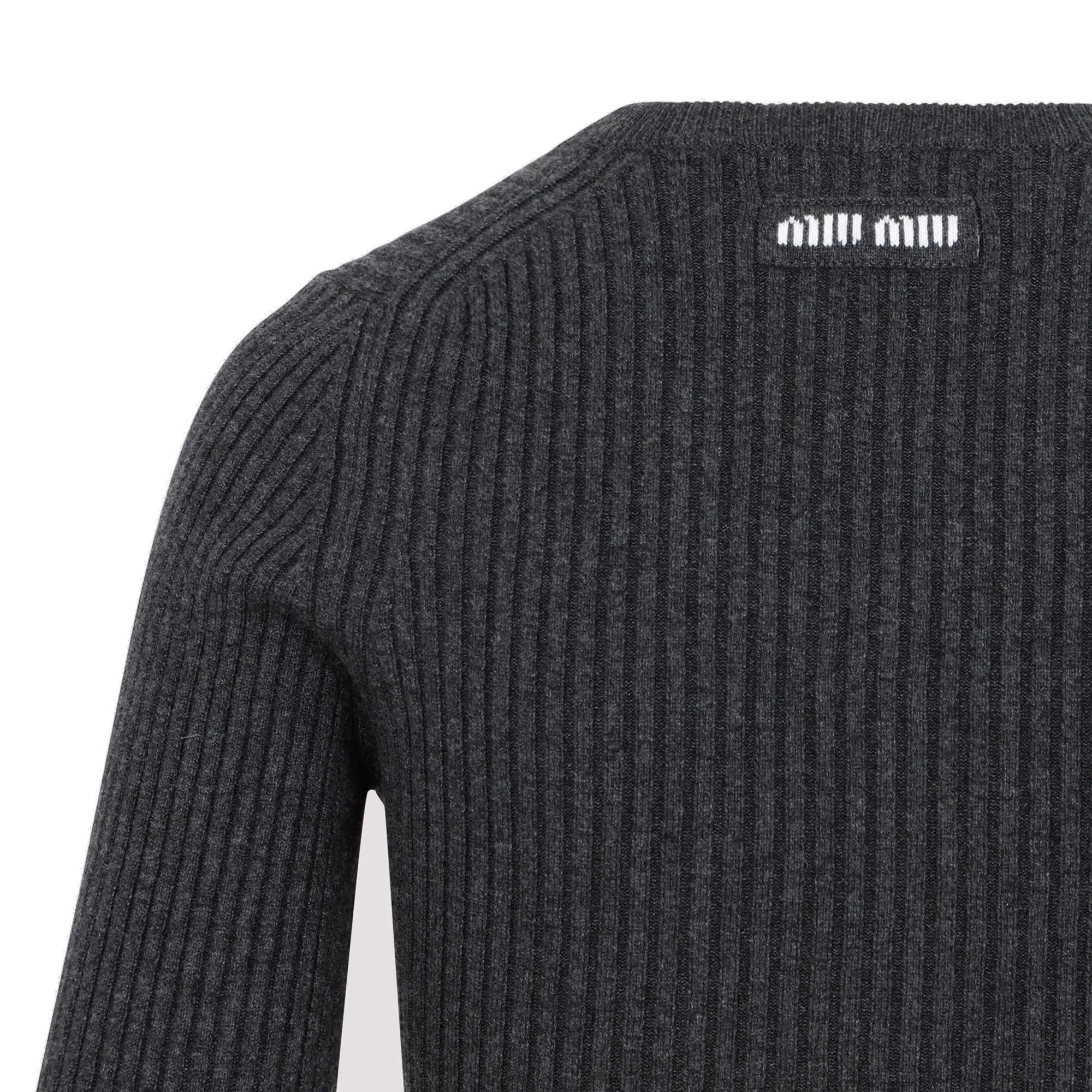 Miu Miu Zipped Long Sleeved Cropped Sweater