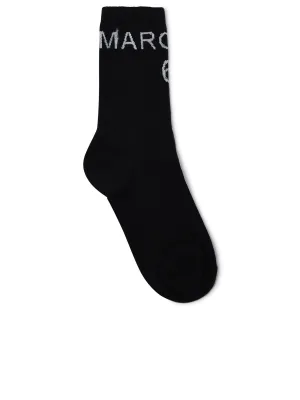 MM6 Maison Margiela Logo Intarsia Knit Stretched Socks