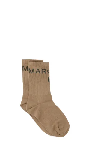 MM6 Maison Margiela Logo Intarsia Knit Stretched Socks