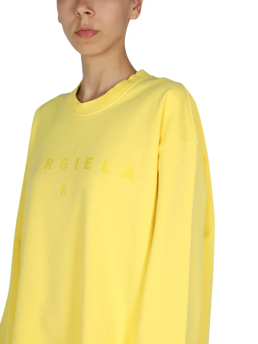 MM6 Maison Margiela Logo Printed Sweater Dress
