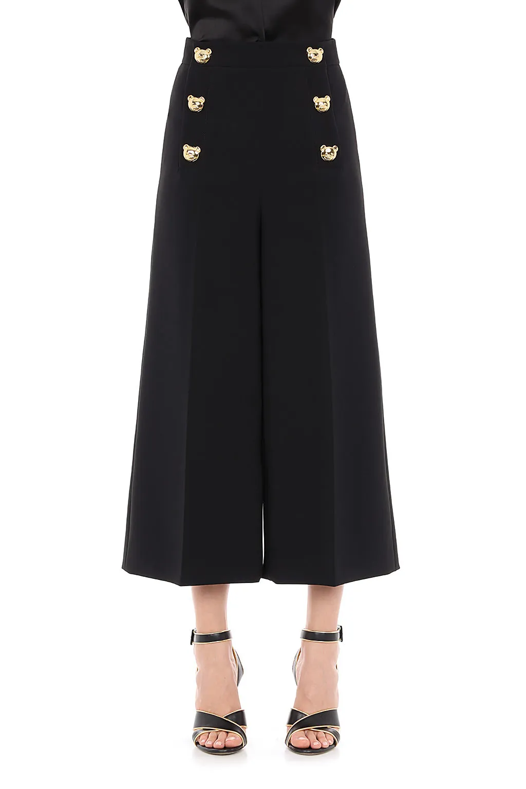 Moschino Cropped Button Detailed Trousers