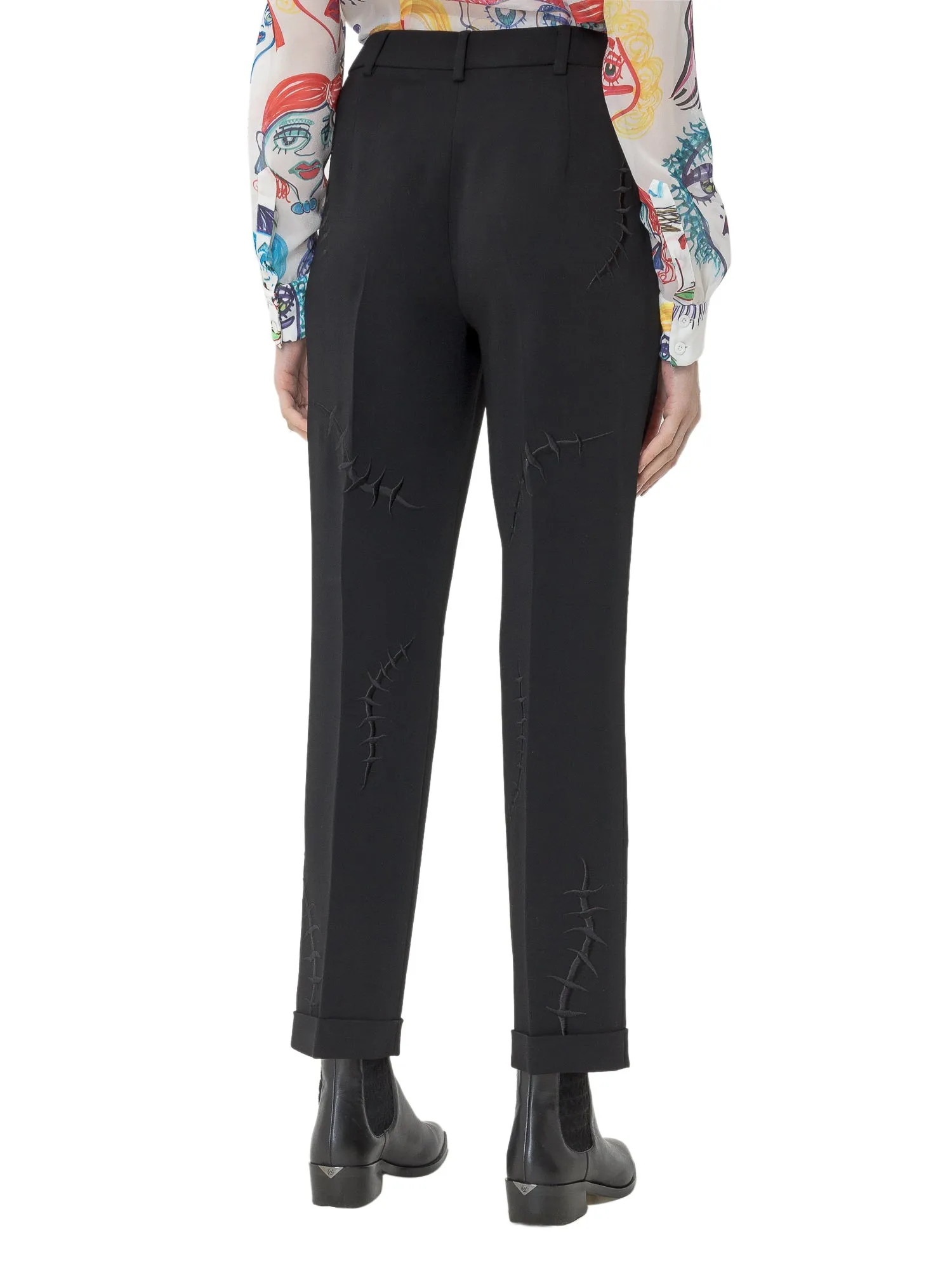 Moschino Embroidered Tapered Pants