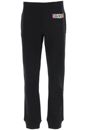 Moschino Logo-Print Slim Cut Track Trousers