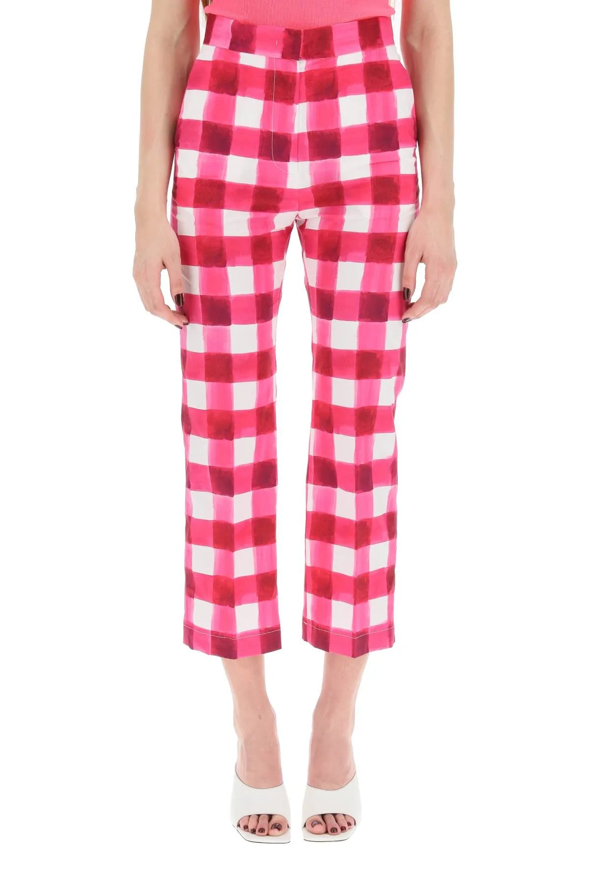MSGM Checked Cropped Trousers