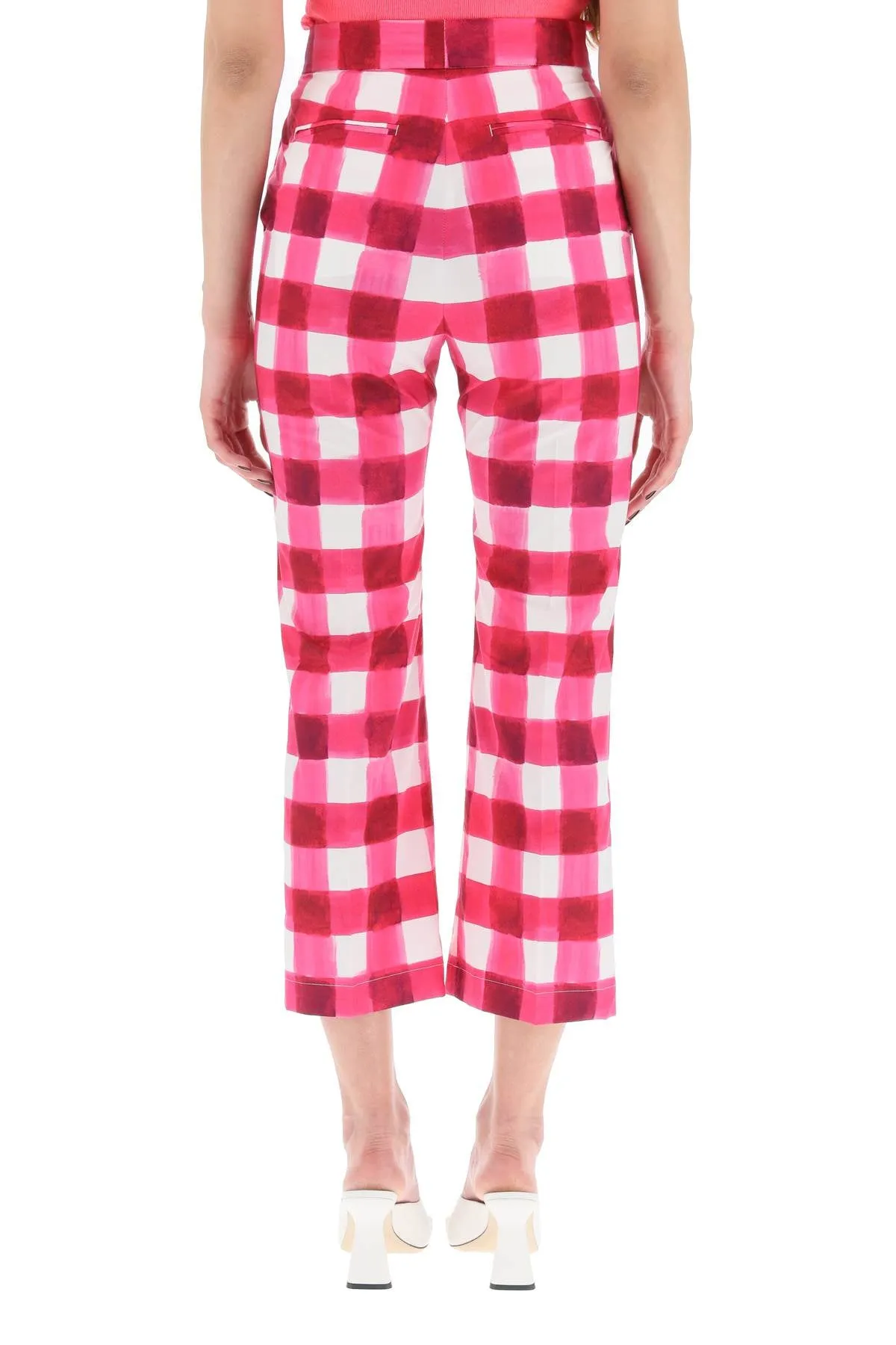 MSGM Checked Cropped Trousers