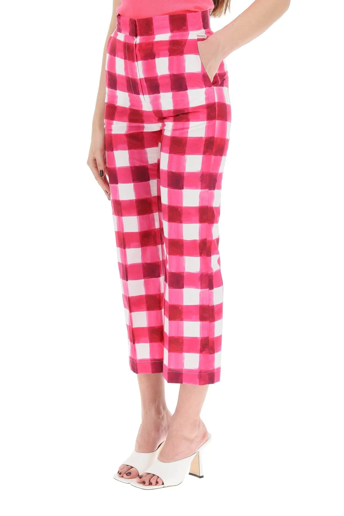 MSGM Checked Cropped Trousers