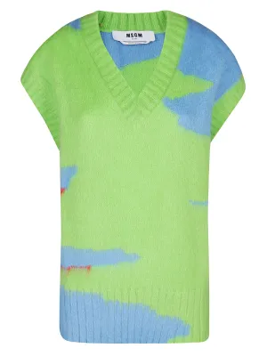 MSGM Colour Block Knit Vest