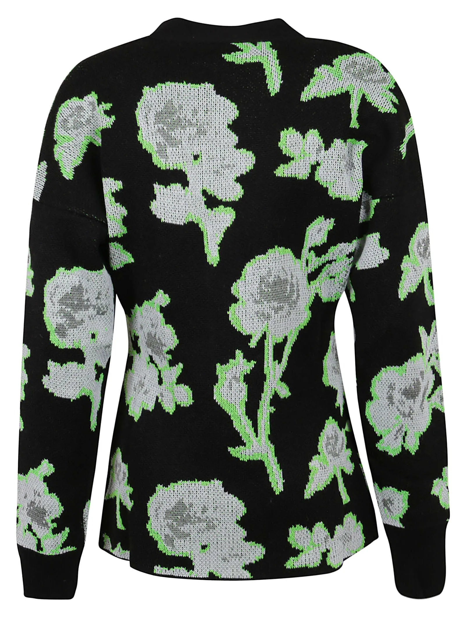 MSGM Floral Knit V-Neck Cardigan