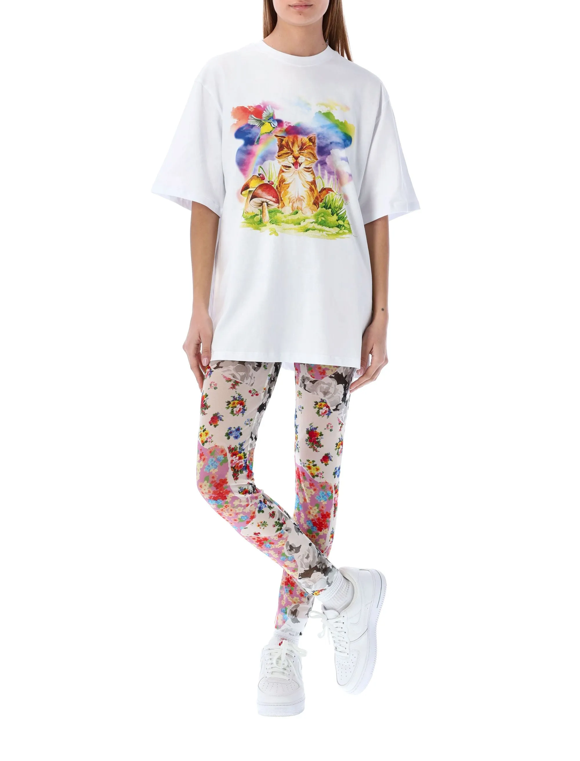 MSGM Floral Print Slim Fit Pants