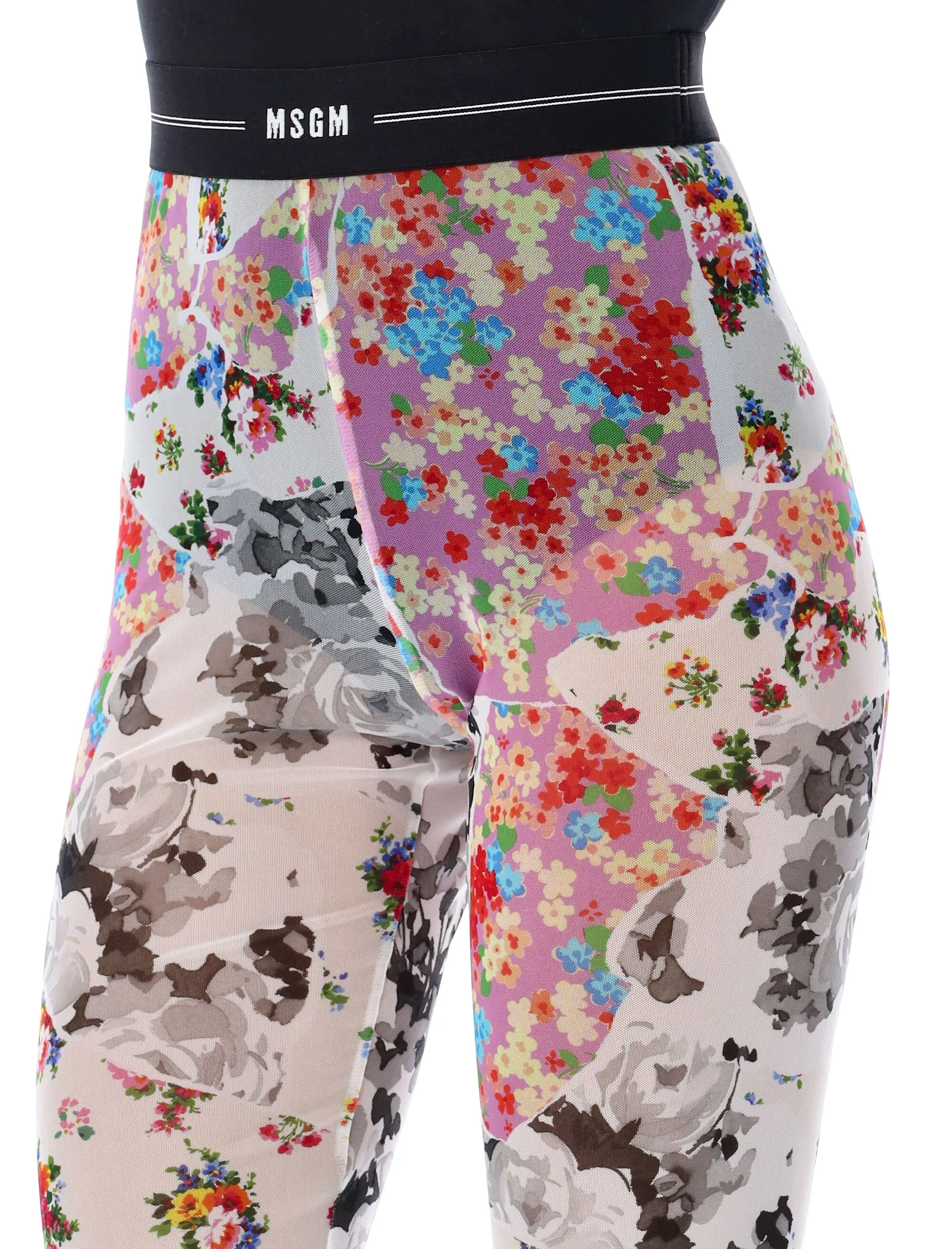 MSGM Floral Print Slim Fit Pants
