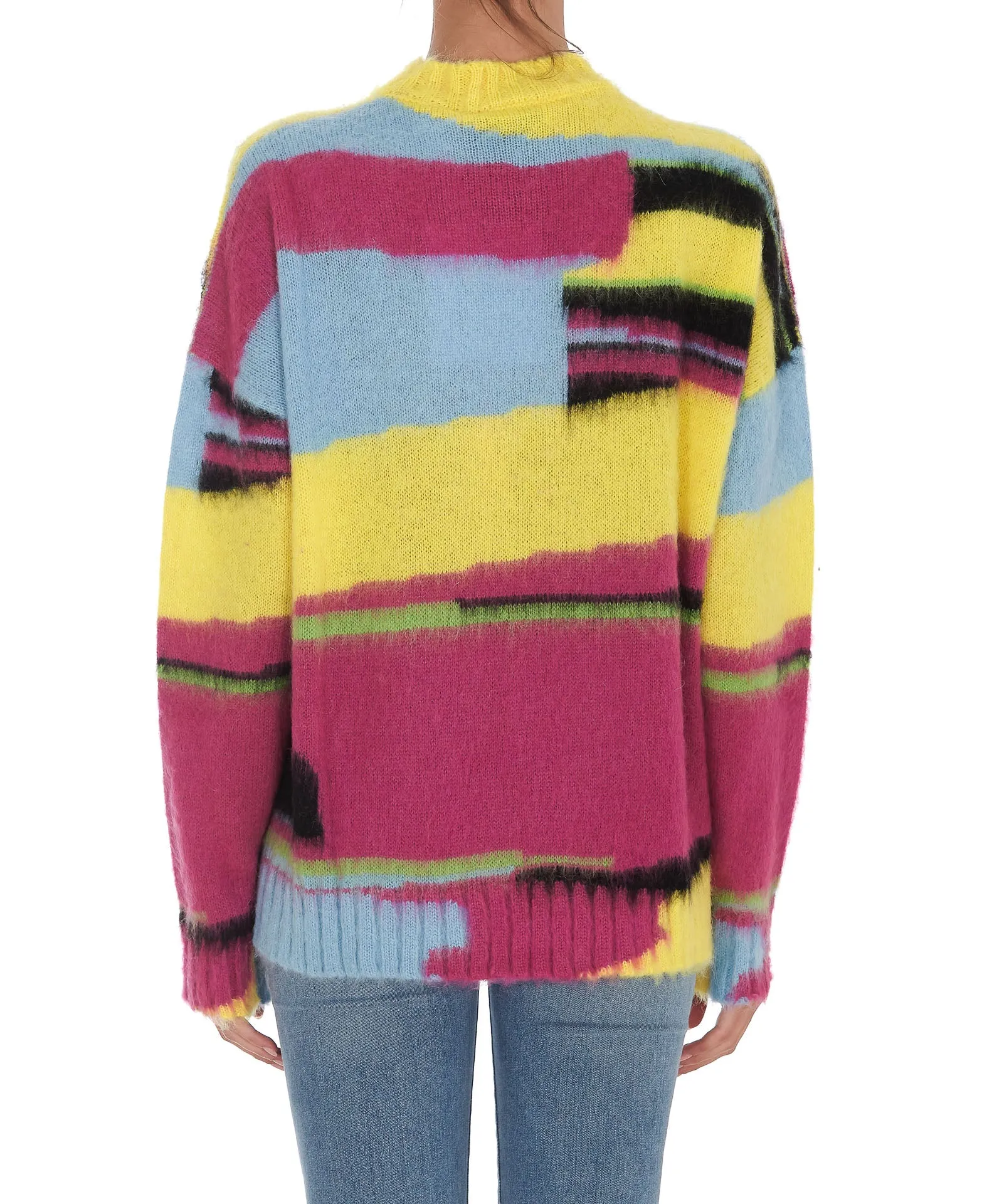 MSGM Geometric Print Crewneck Knit Sweater