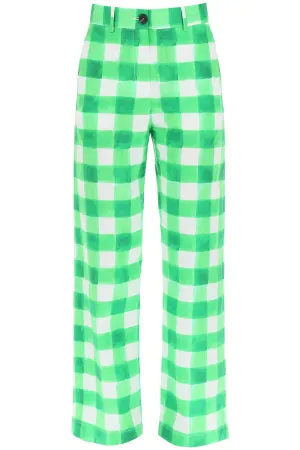 MSGM High-Rise Checked Trousers