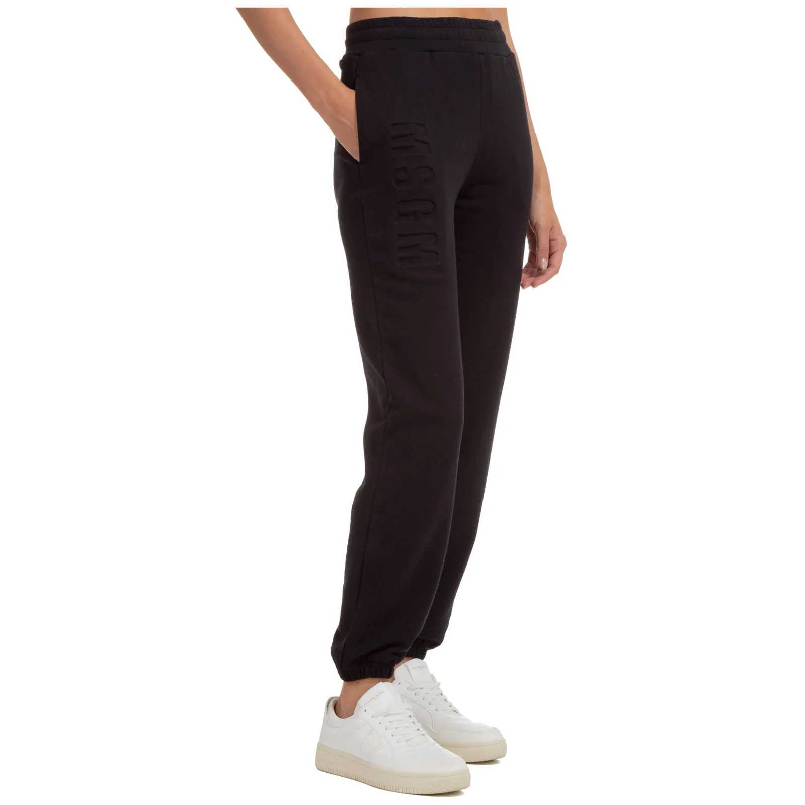 MSGM Logo Embossed Elastic Waist Pants