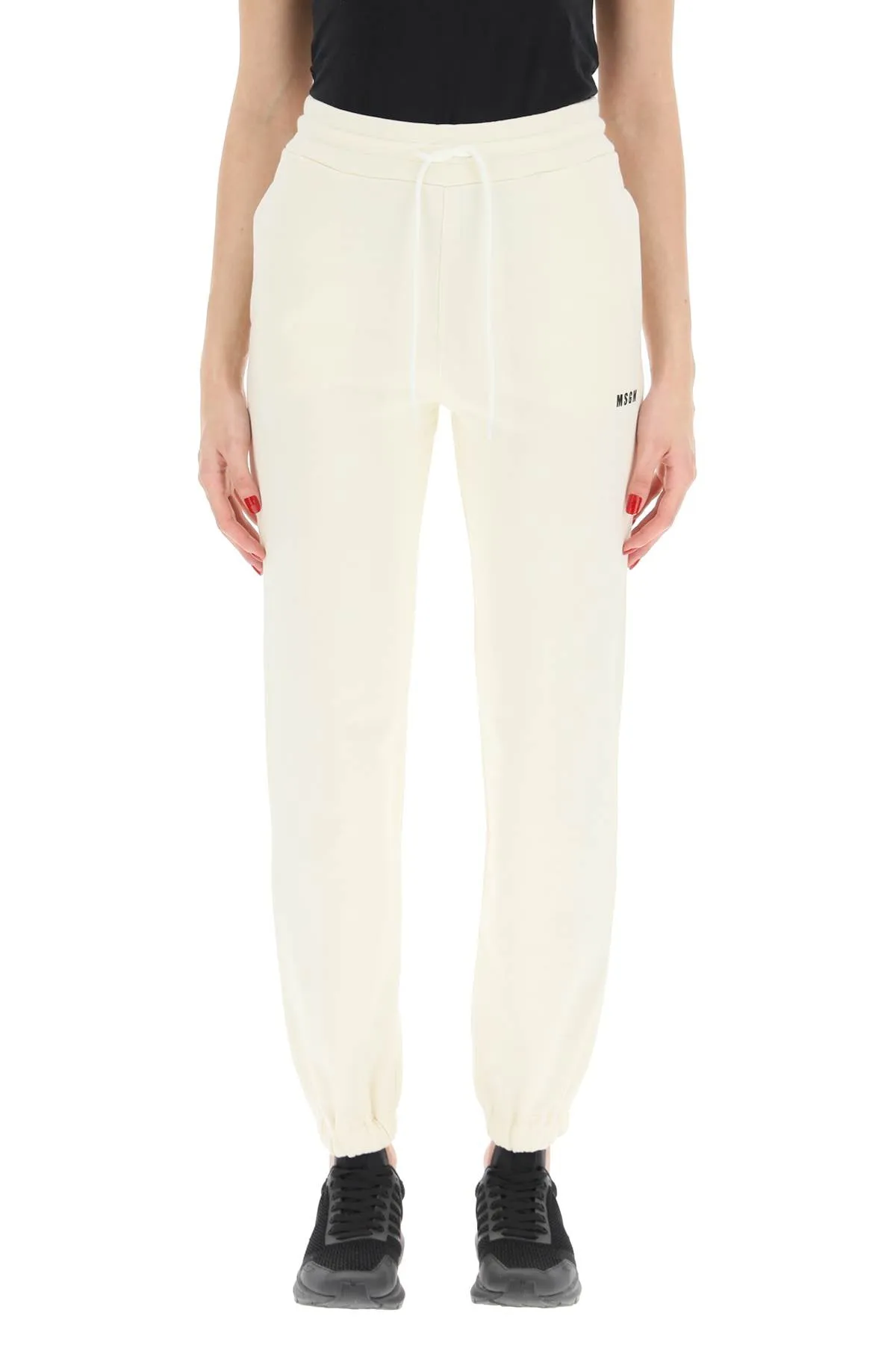 MSGM Logo Embroidered Drawstring Jogging Pants