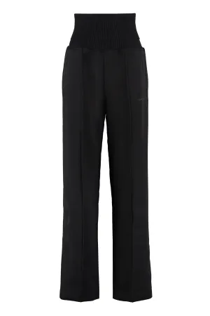 MSGM Logo Embroidered Wide-Leg Pants