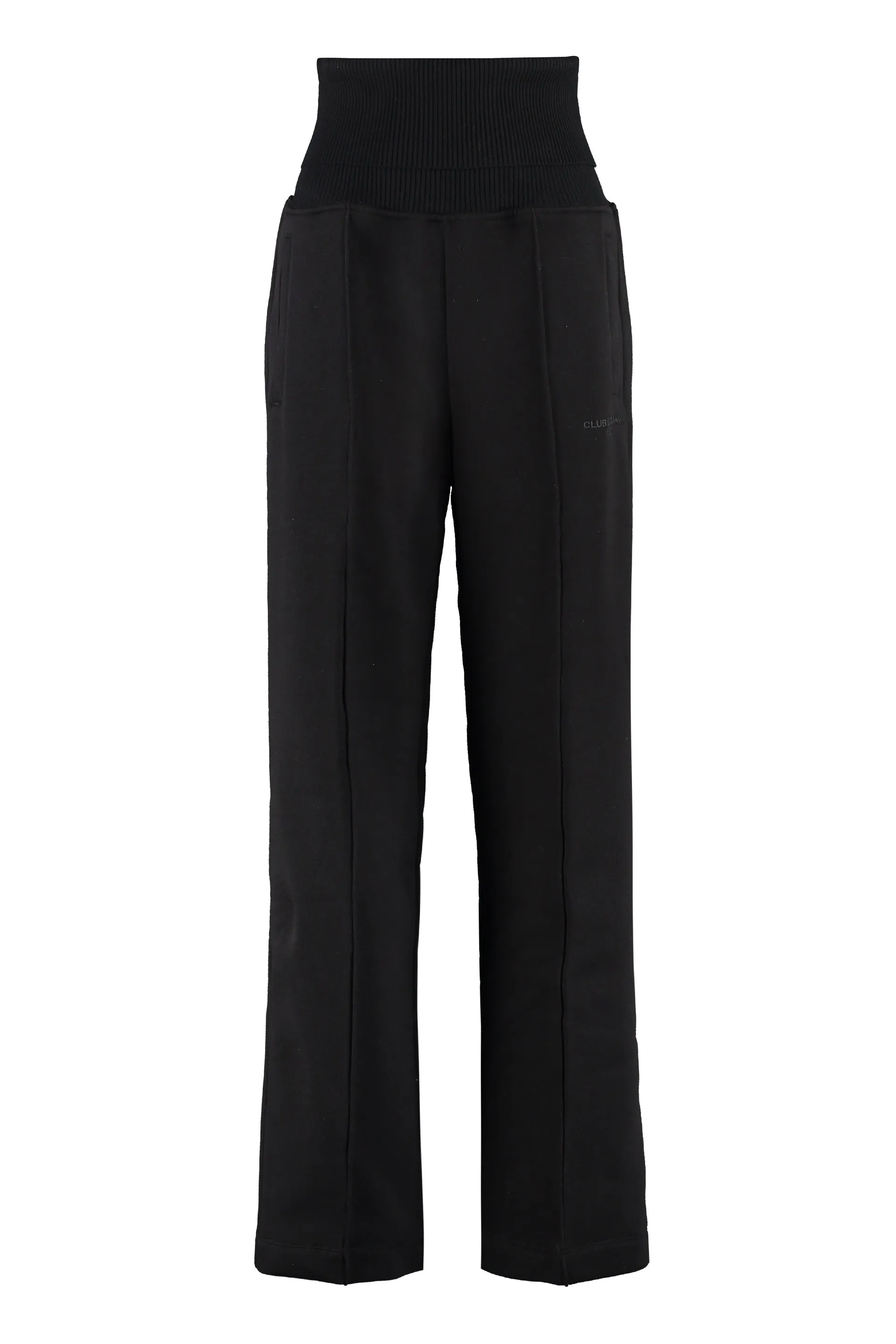 MSGM Logo Embroidered Wide-Leg Pants