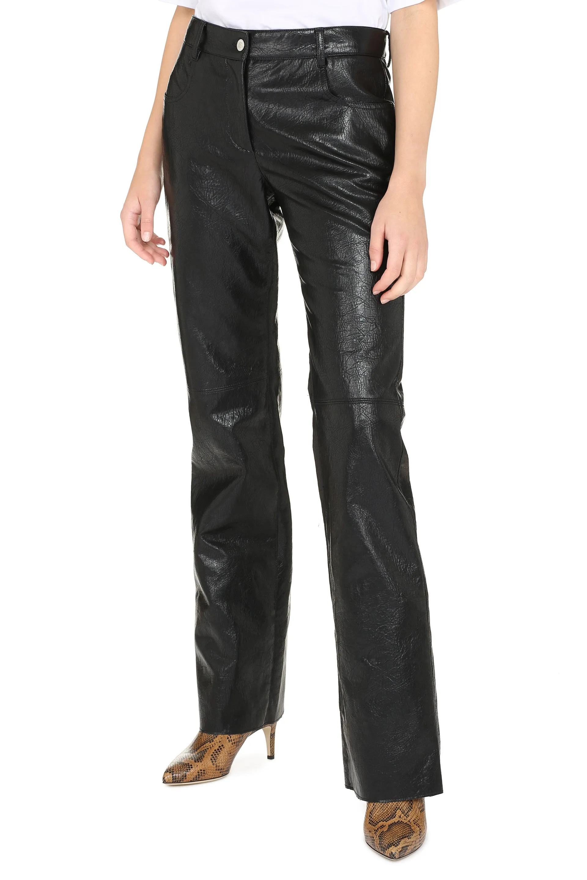 MSGM Logo Patch Flared Trousers