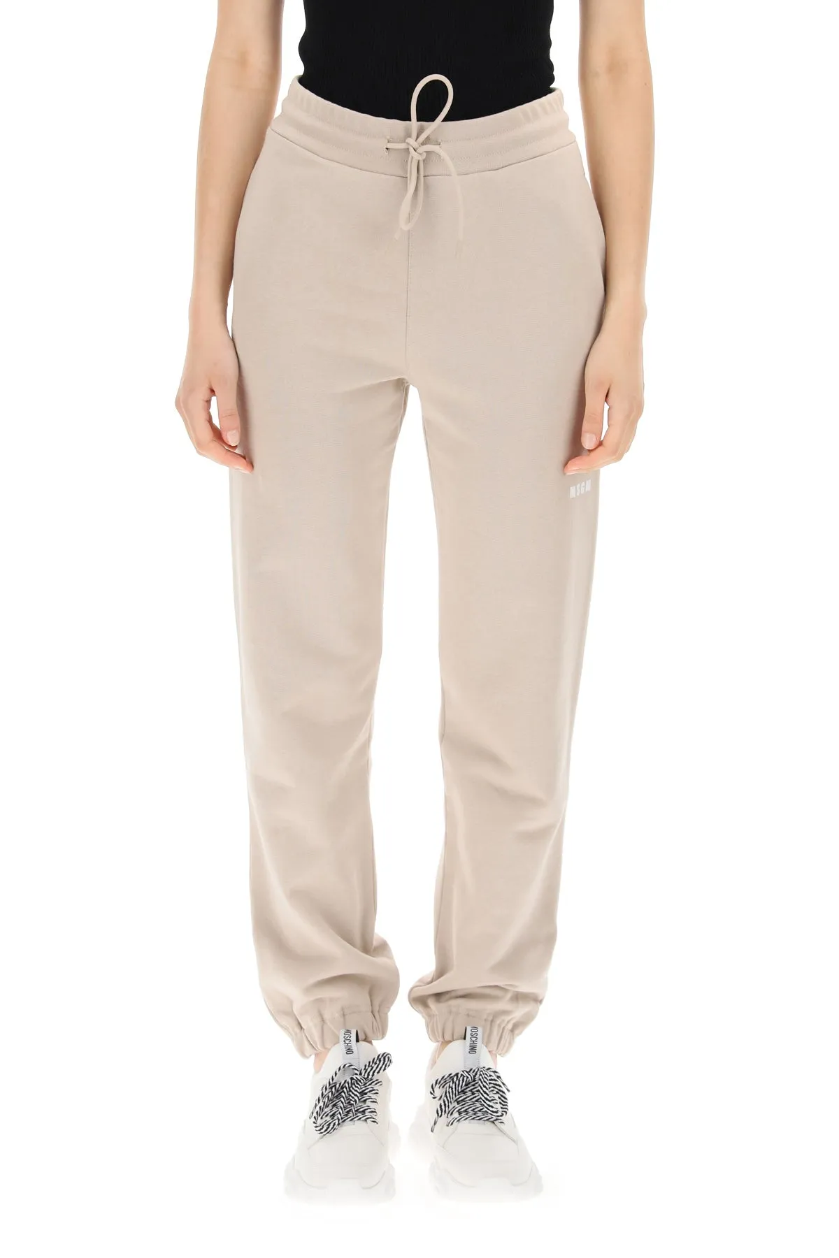 MSGM Logo Printed Drawstring Pants