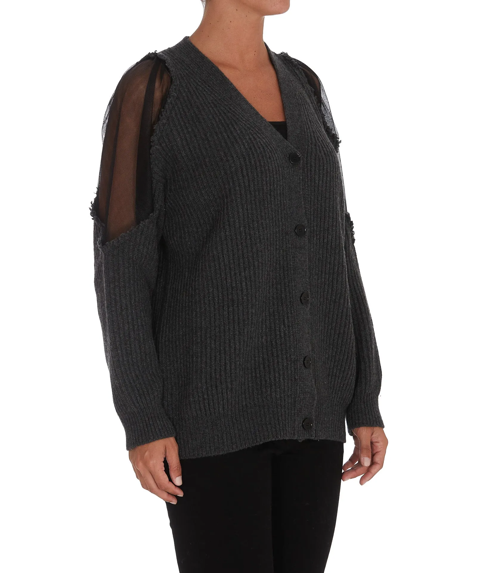 MSGM Panelled Knit Cardigan