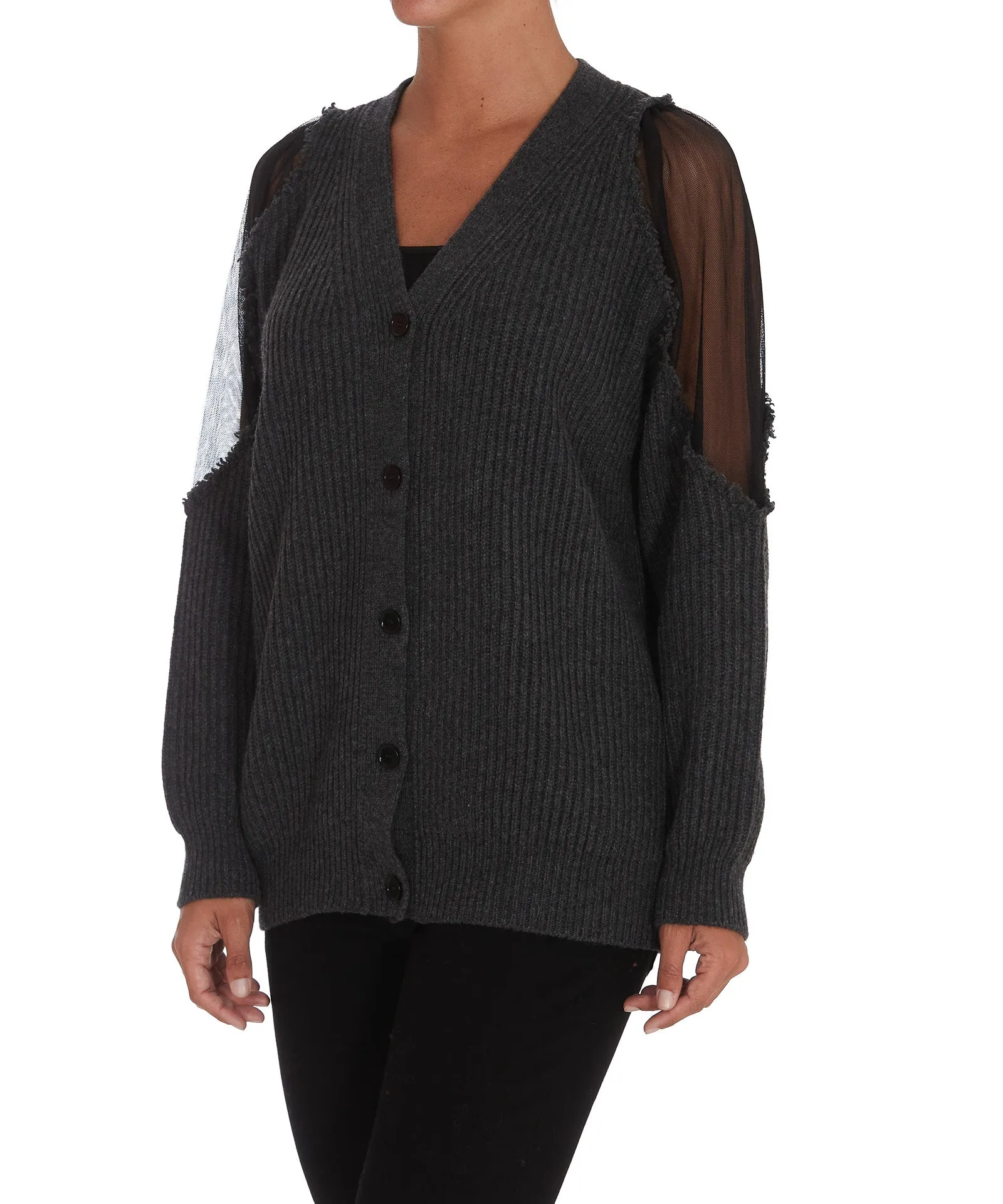 MSGM Panelled Knit Cardigan