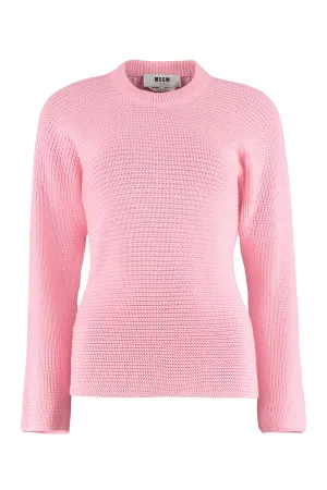 MSGM Ribbed Back Lace-Up Knitted Sweater