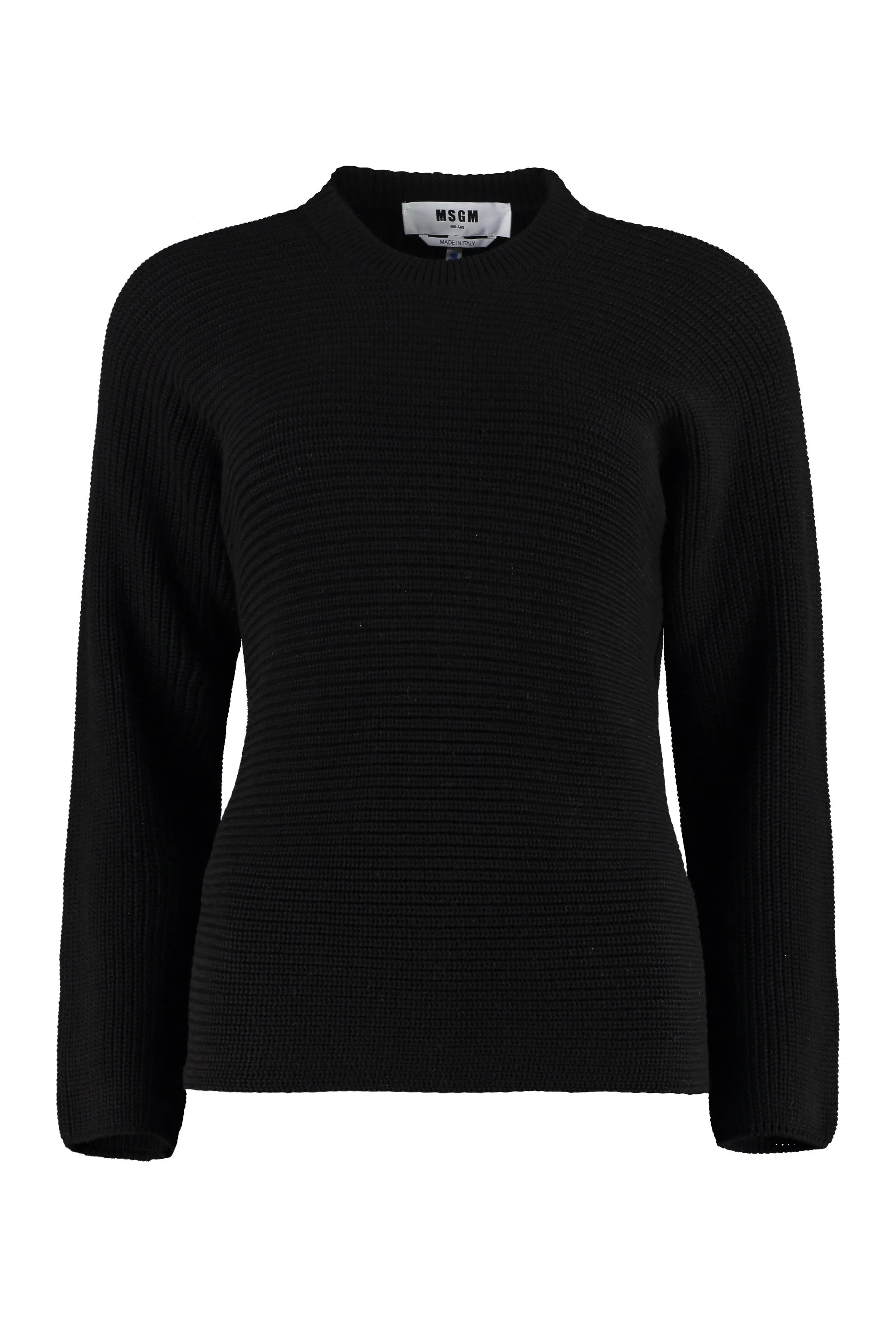MSGM Ribbed Back Lace-Up Knitted Sweater