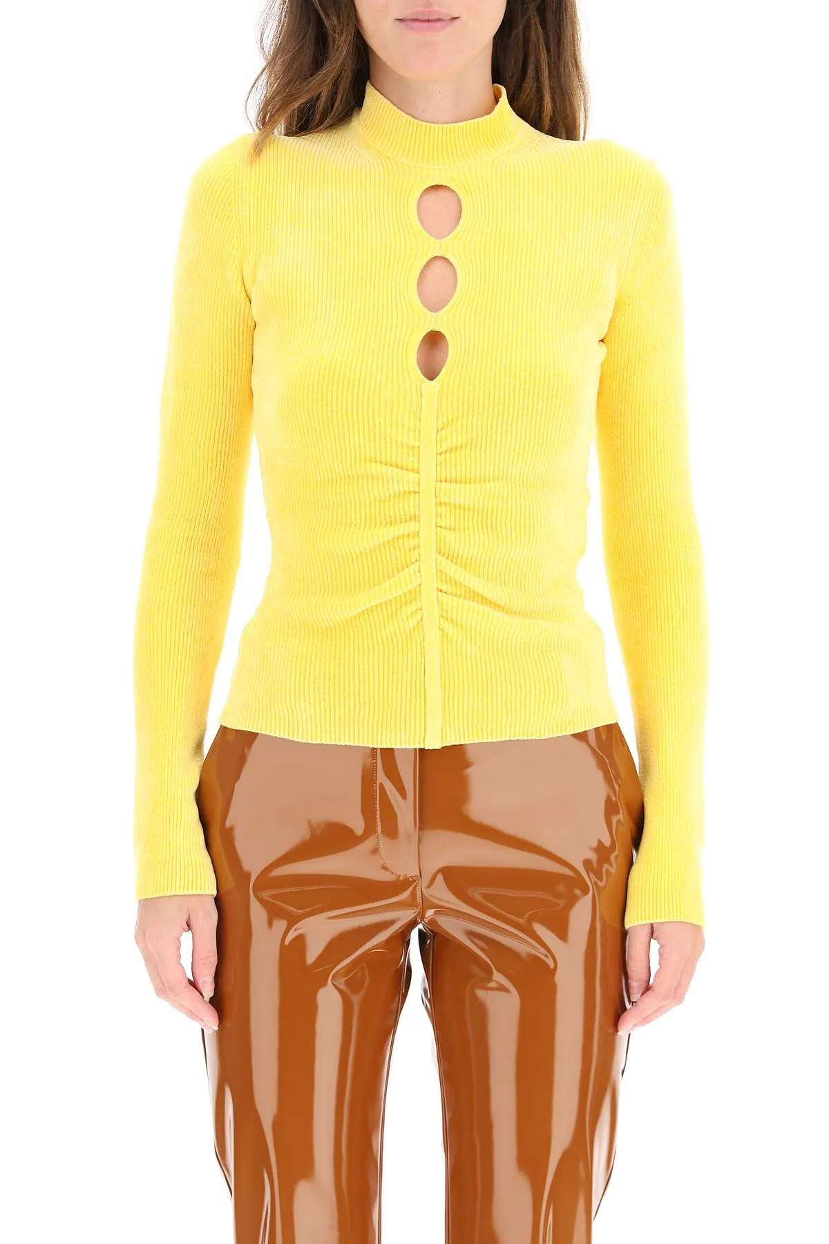 MSGM Ribbed Cut Out Detail Sweater
