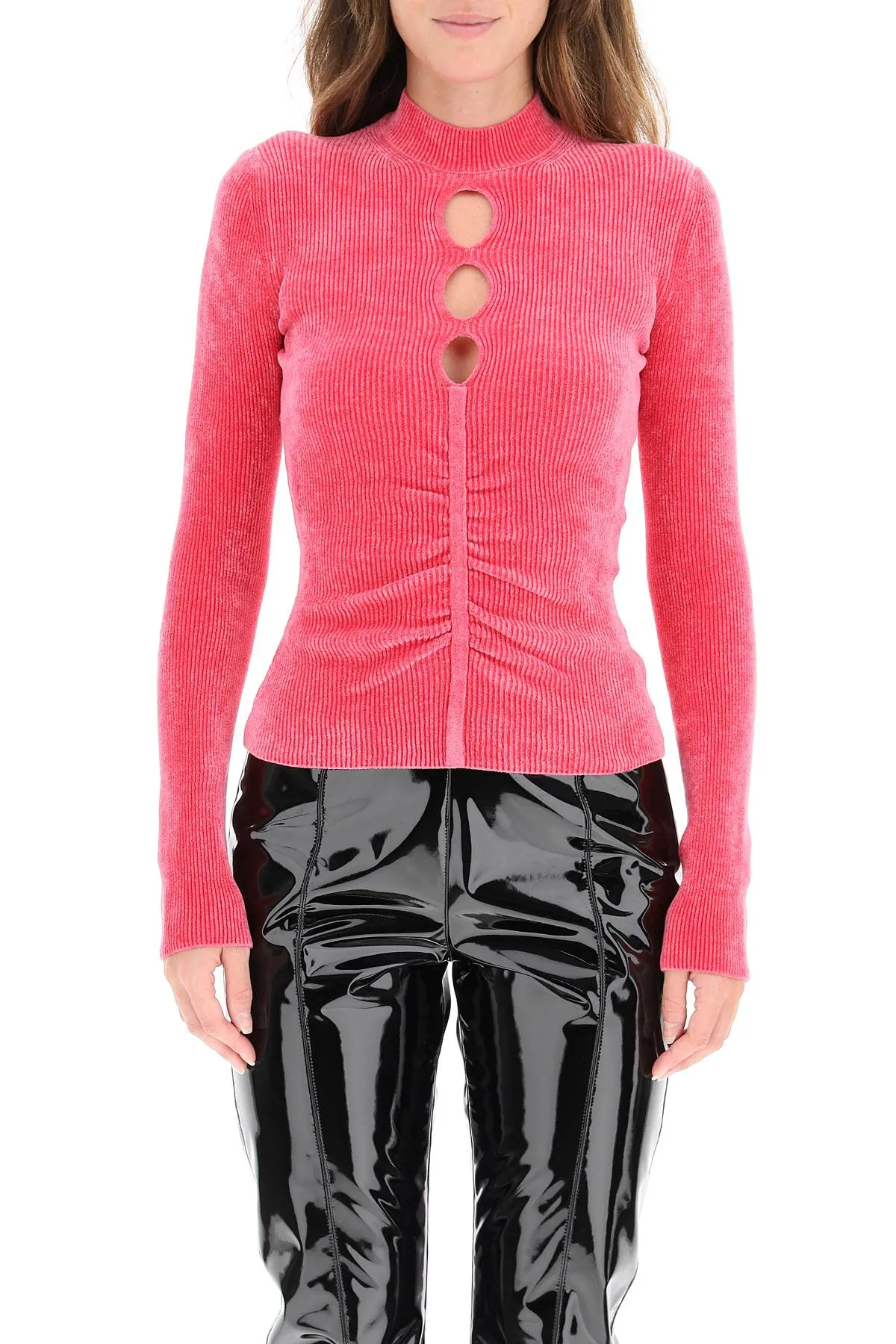 MSGM Ribbed Cut Out Detail Sweater