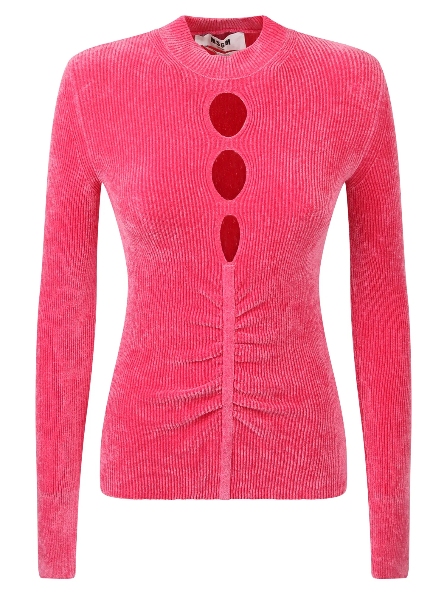 MSGM Ribbed Cut Out Detail Sweater