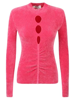 MSGM Ribbed Cut Out Detail Sweater
