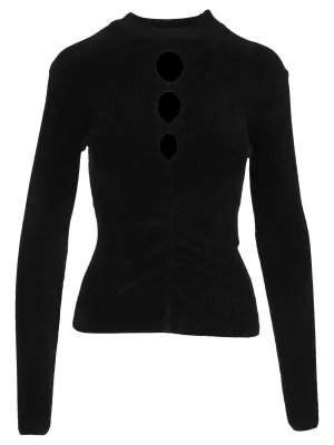 MSGM Ribbed Cut Out Detail Sweater