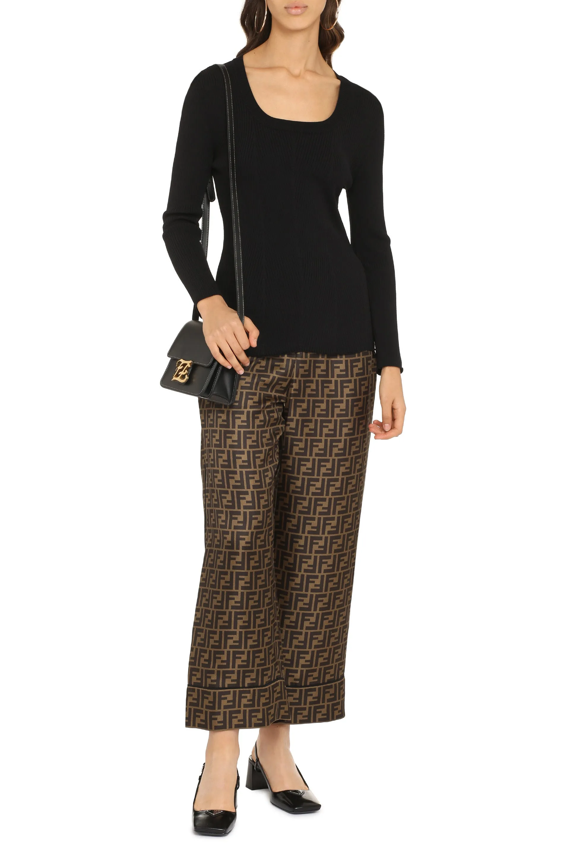 MSGM Scoop Neck Rib Knit Top