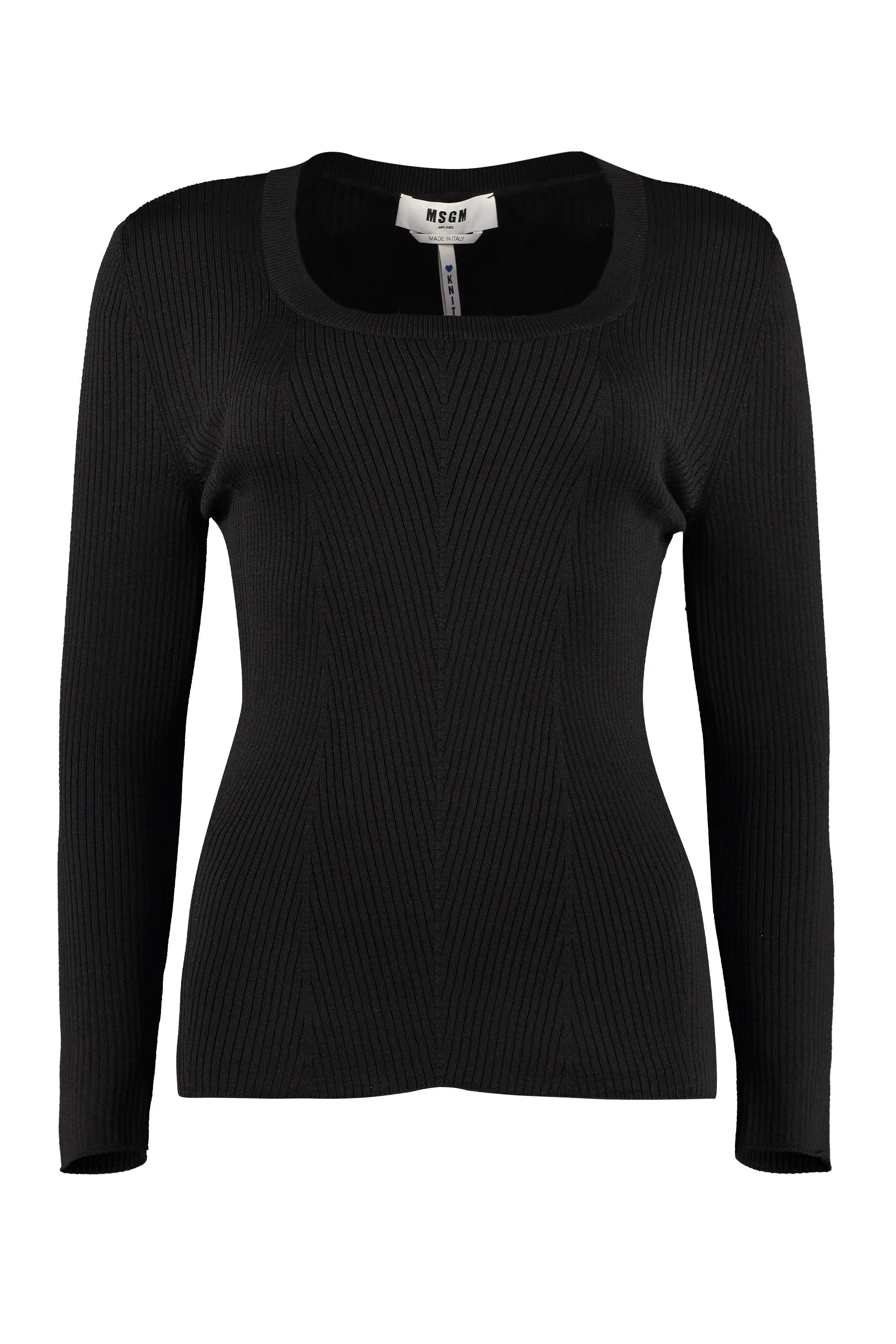 MSGM Scoop Neck Rib Knit Top