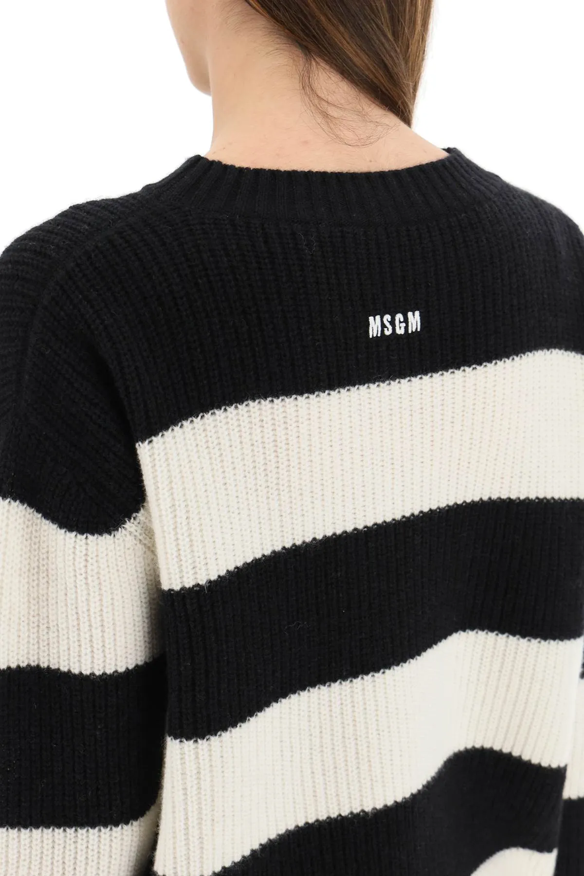 MSGM Striped Crewneck Knit Jumper