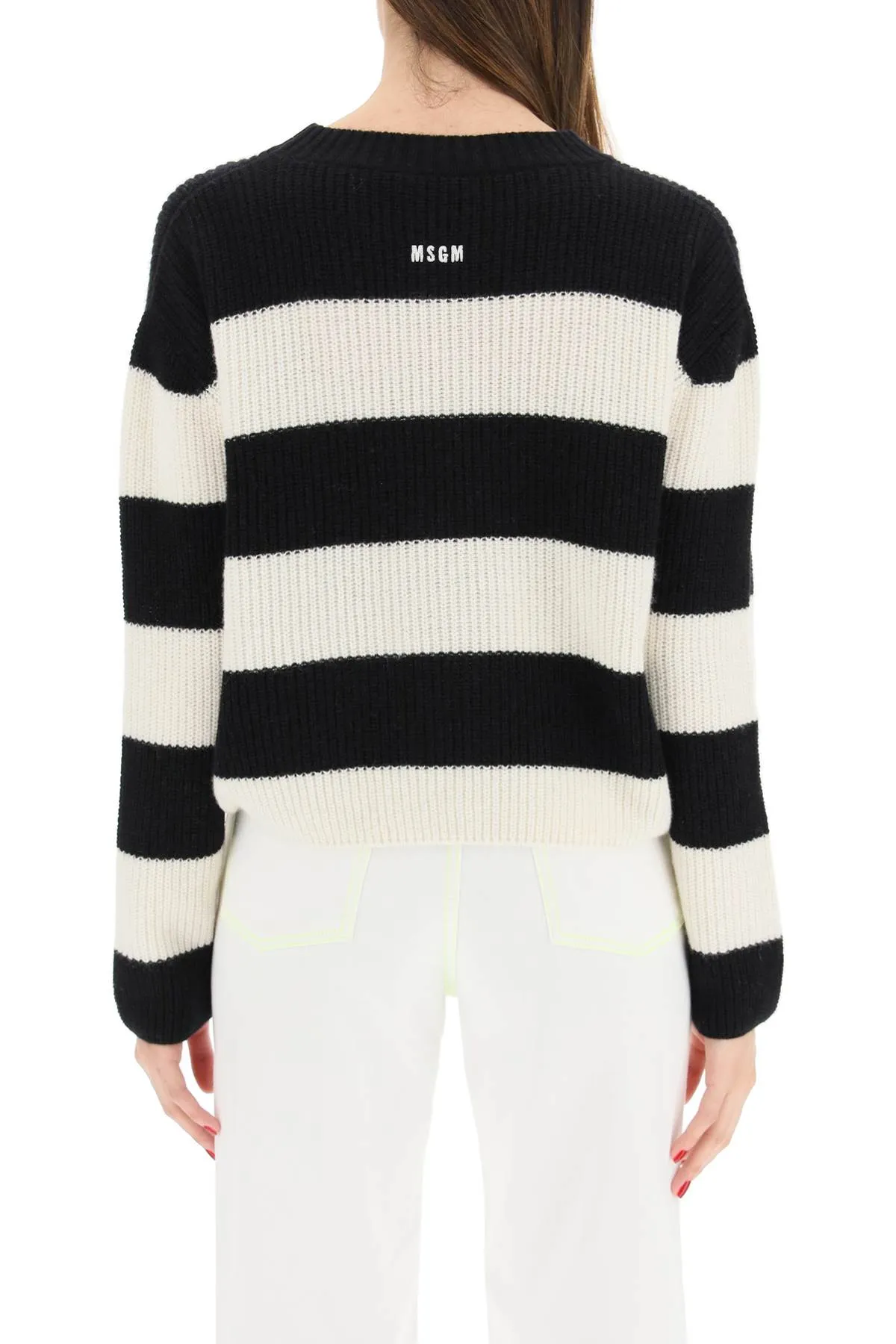 MSGM Striped Crewneck Knit Jumper