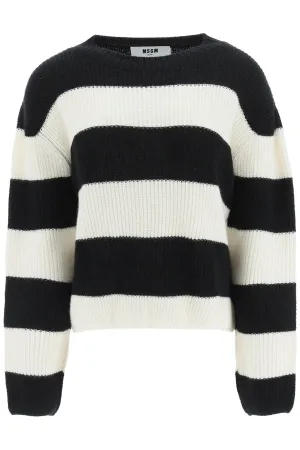 MSGM Striped Crewneck Knit Jumper