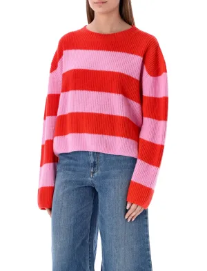 MSGM Striped Crewneck Long Sleeved Sweater