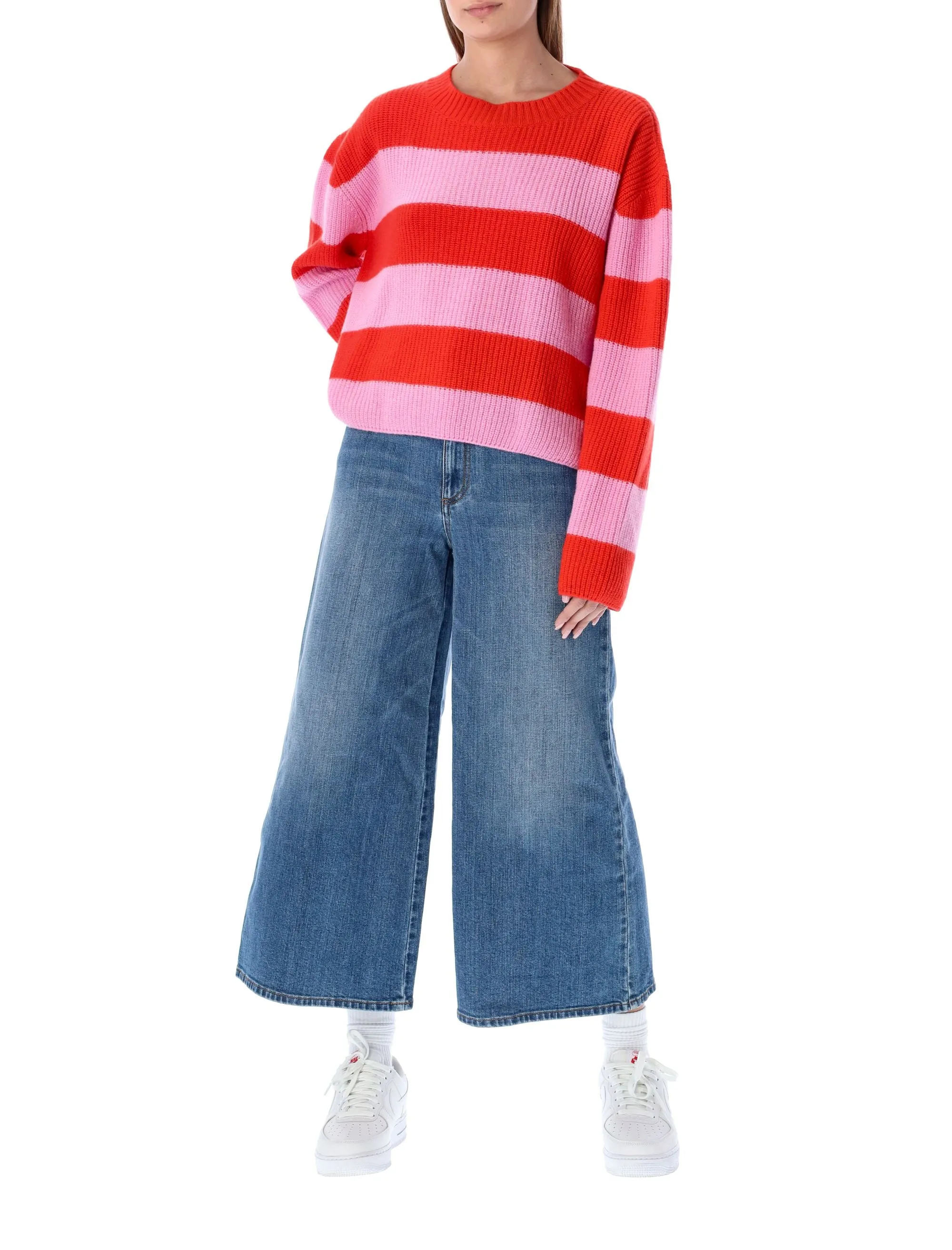 MSGM Striped Crewneck Long Sleeved Sweater