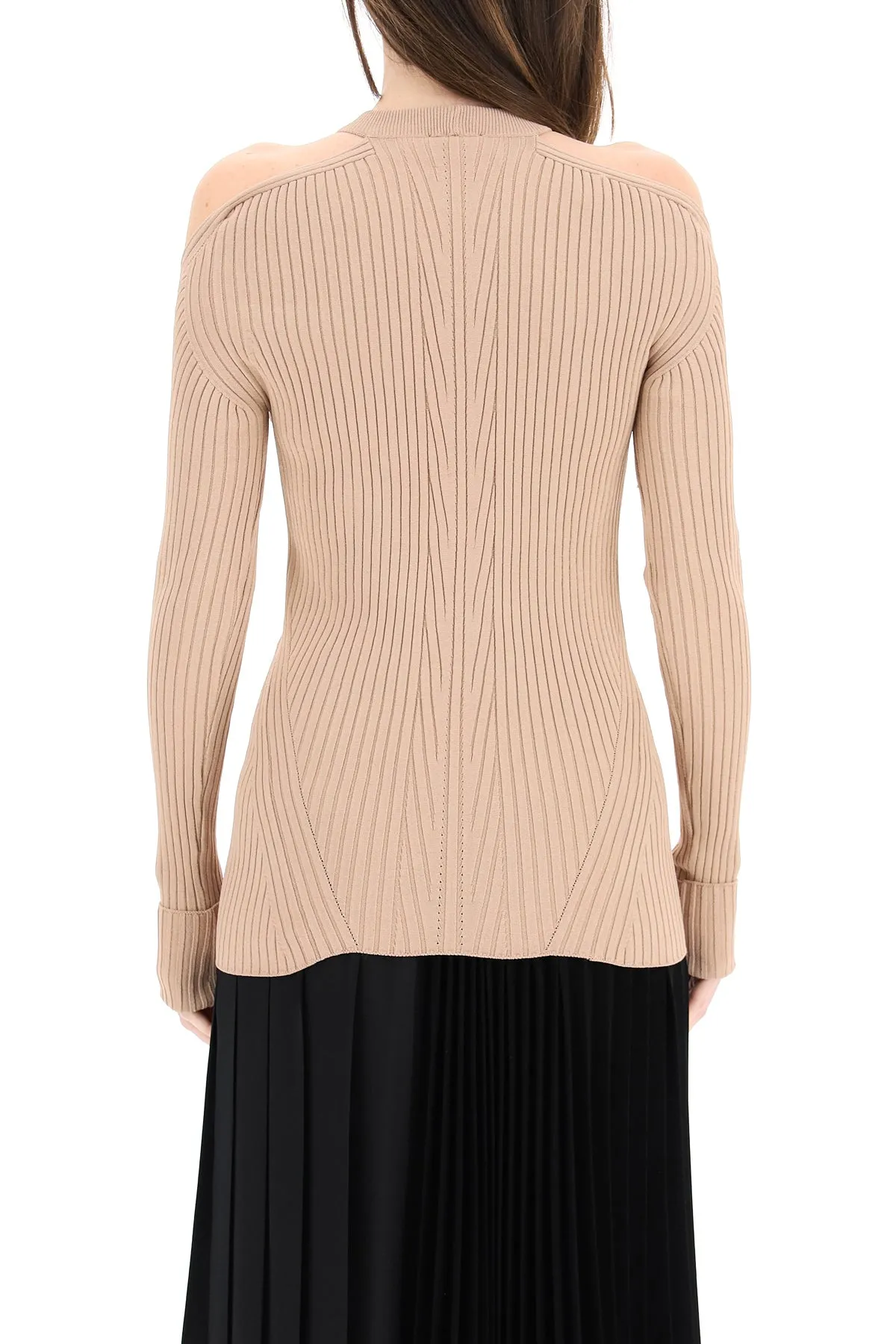 N21 Cut Out Shoulder Ribbed Sweater