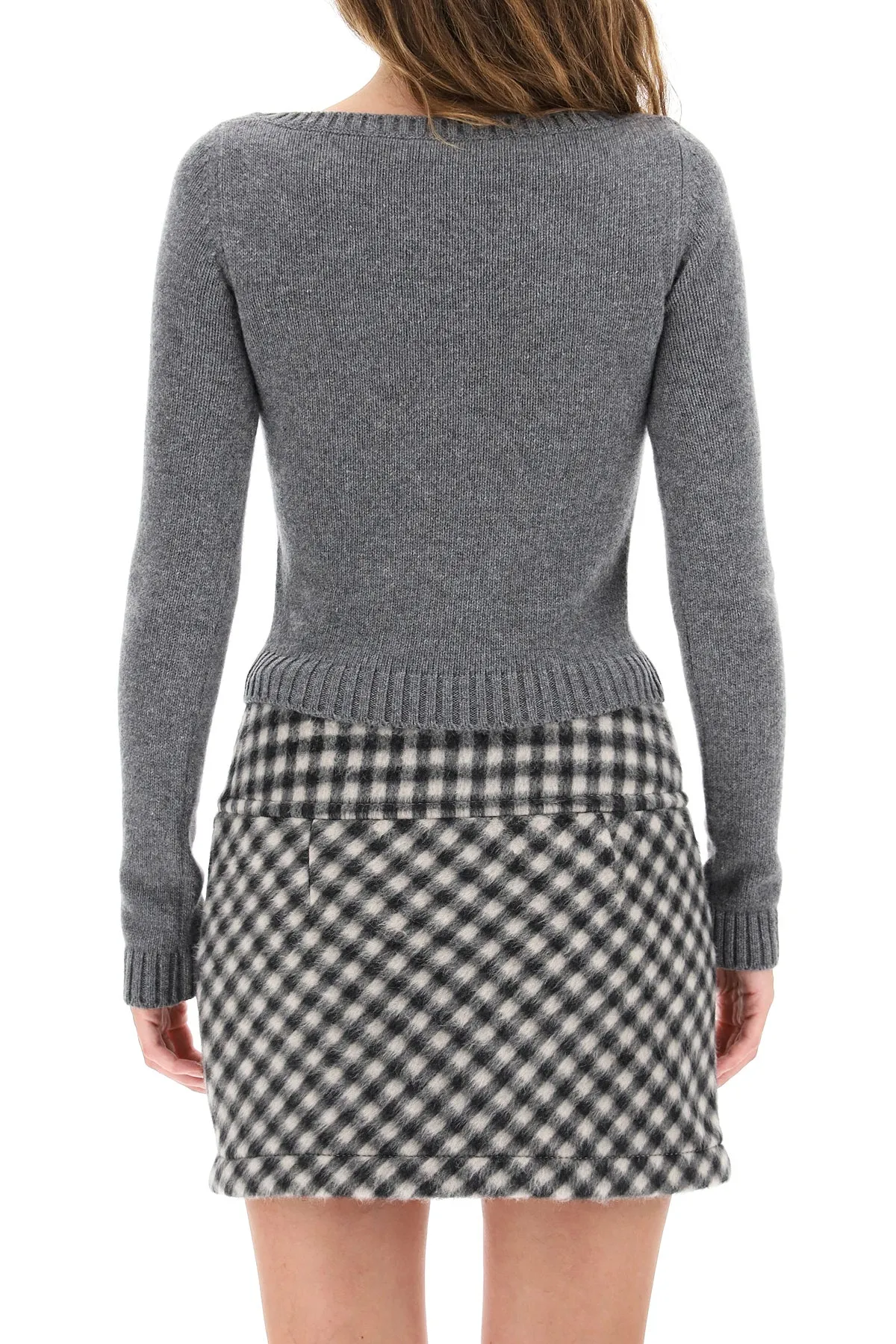 N21 V-Neck Cropped Sweater