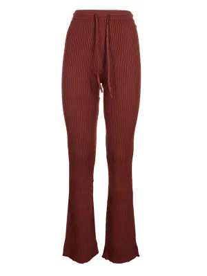 Nanushka Ribbed Knit Flared Trousers