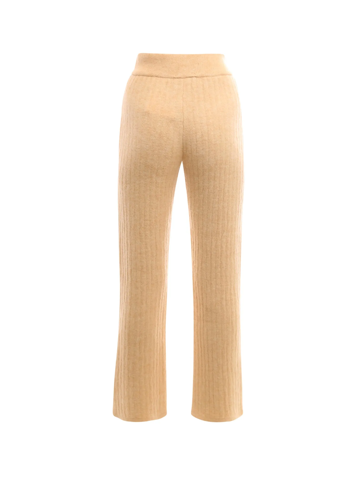 Nanushka Wide Leg Ribbed-Knit Trousers