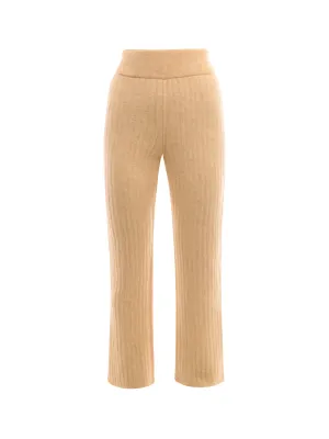 Nanushka Wide Leg Ribbed-Knit Trousers