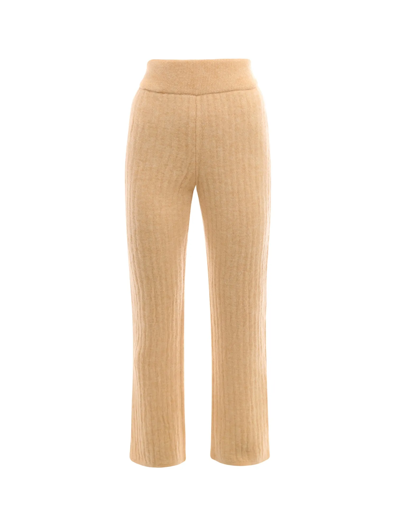 Nanushka Wide Leg Ribbed-Knit Trousers
