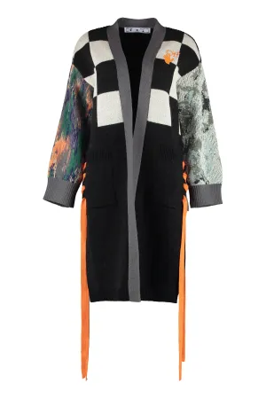 Off-White Intarsia-Knit Long Cardigan