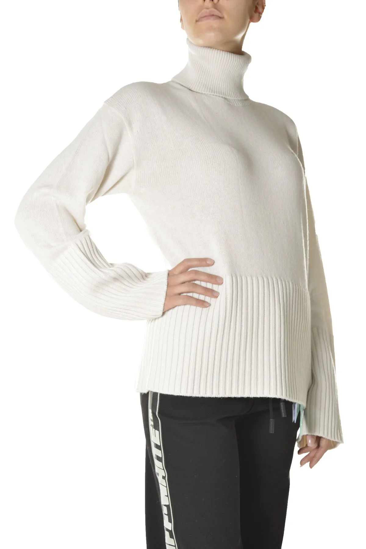Off-White Logo Embroidered Turtleneck Sweater